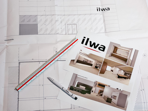 Keukenontwerp bij Ilwa Keukens — technische tekeningen en brochure